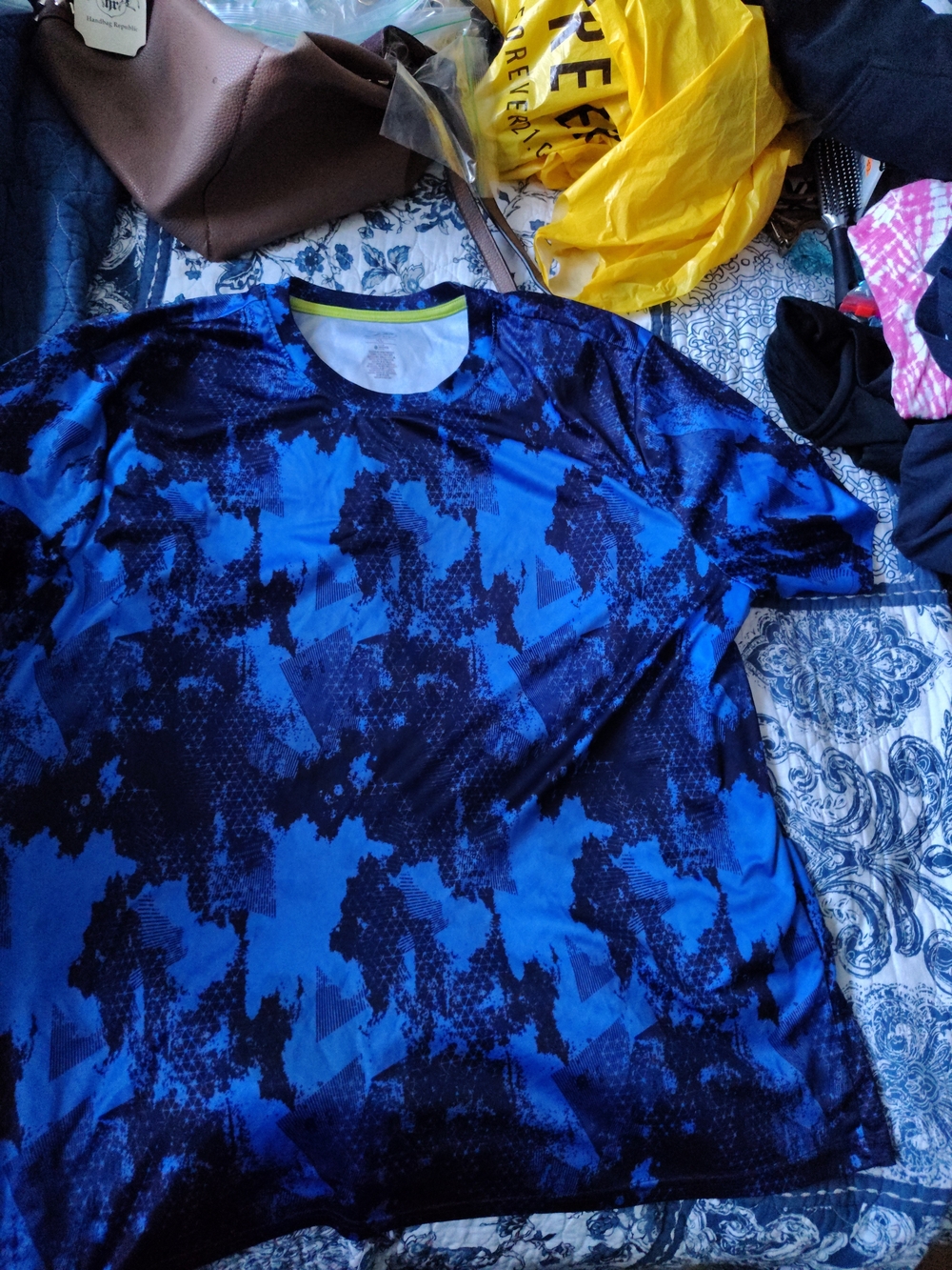 Pro Player Men's Blue Camouflage Performance Jersey Size XL